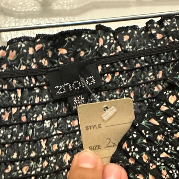 Zenobia Black and Pink Floral Mini Dress - Picture 2 of 7